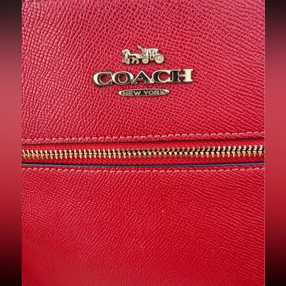 Coach Red Leather Crossbody with Gold Hardware - Picture 3 of 6